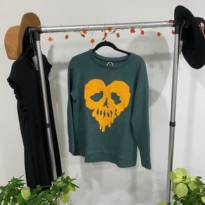 Drop Dead Size Medium Heart Skull Sweater